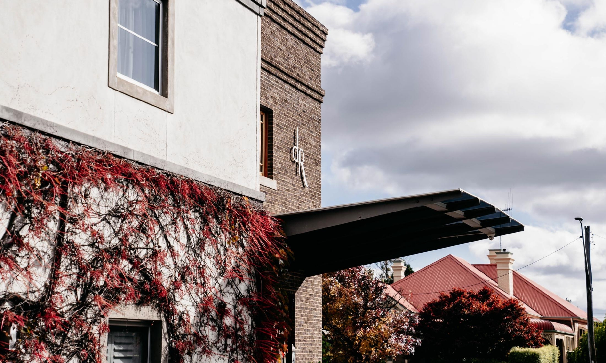 De Russi boutique Hotel exterior shot, flowers growing up facade