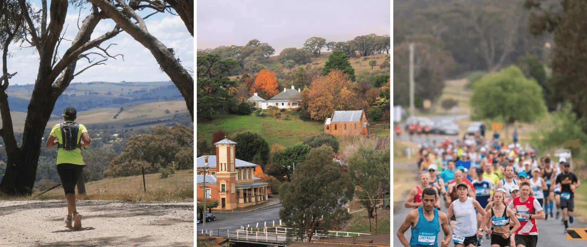 Carcoar Cup Running Festival Runners taking part in the Carcoar Cup Running Festival through the scenic countryside and historic village of Carcoar, NSW.